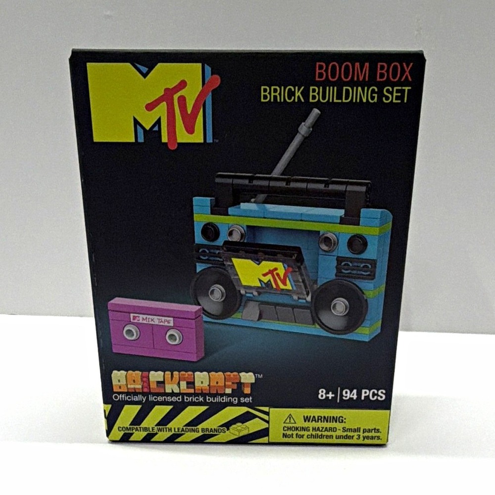 MTV Brickcraft Boom Box Brick Building Set 94 Pcs Music Theme Nostalgia Toy NEW